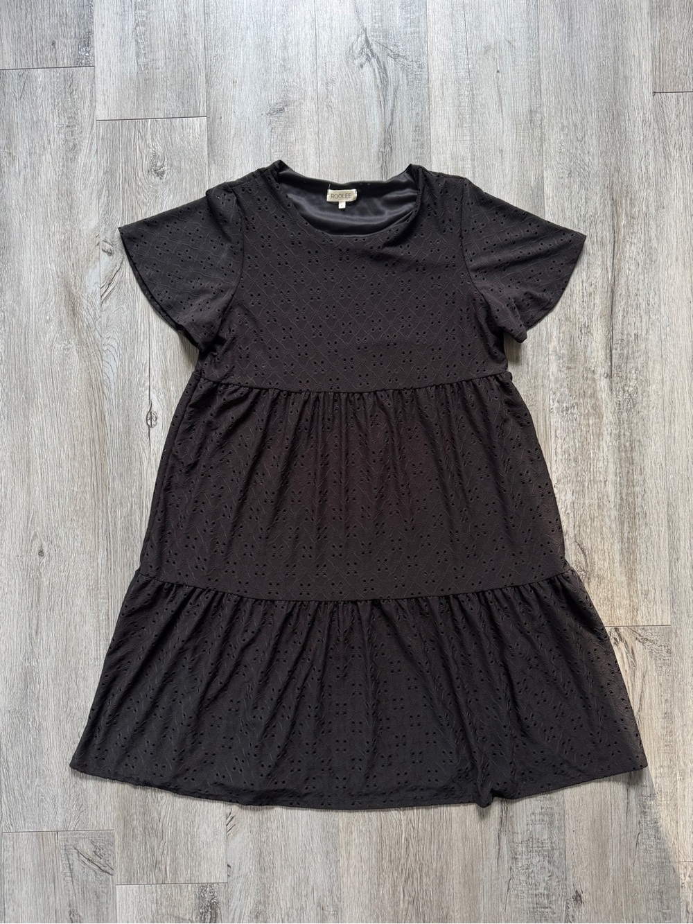 Roolee Eyelet Black Dress